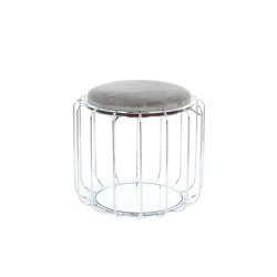 Beistelltisch / Pouf Comfortable 110 Grau / Silber