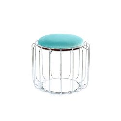 Beistelltisch / Pouf Comfortable 110 Mint / Silber