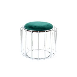 Beistelltisch / Pouf Comfortable 110 Dunkelgrün / Silber