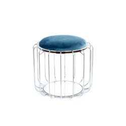 Beistelltisch / Pouf Comfortable 110 Petrol / Silber