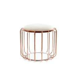 Beistelltisch / Pouf Comfortable 110 Beige / Rosé
