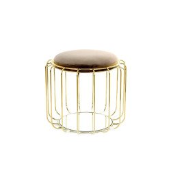 Beistelltisch / Pouf Comfortable 110 Graubraun / Gold