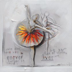 Aluminium Wandbild Ballerina 70cm x 70cm